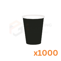 Single Wall 12oz Coffee Cups - BLACK