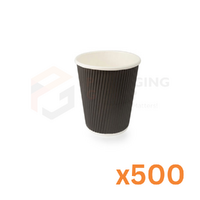 Double Wall 12oz Coffee Cups - BLACK