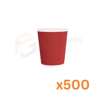 Double Wall 12oz Coffee Cups - RED