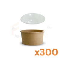 Brown Hot/Cold Bowl w PET Lid - 1150ml (Bulk Packaging)