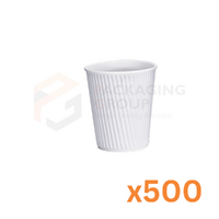 Double Wall 8oz Coffee Cups - WHITE
