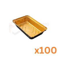 Quality First Black/Gold Foil Tray 7231 (32*26*7cm)